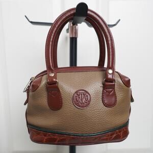 Vintage Monogram Mini Dome Satchel Taupe Brown